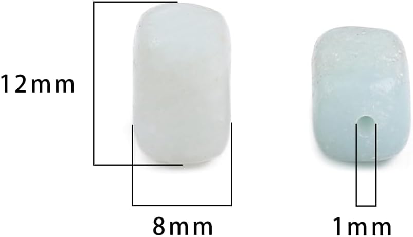 Natural Amazonite Cuboid Stone Loose Semi Gemstone Beads for Jewelry Making 8mmx12mm 38cm/Strand