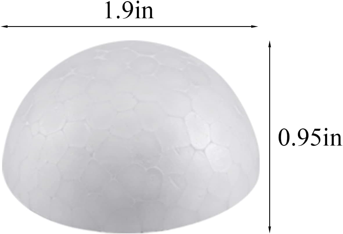 Crafjie 32PCS 2 Inchs Half Round Foam Balls White Hemispherical Polystyrene Balls Half Craft Foam Ball Christmas Craft Ball Wedding Decoration DIY Home Craft Project and Art Decoration
