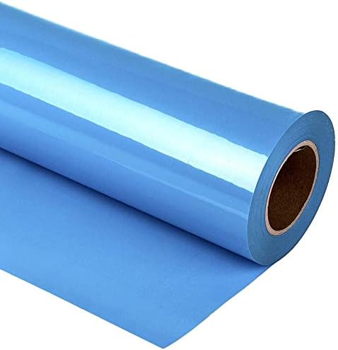 Guangyintong Heat Transfer Vinyl Matte Sky Blue HTV Rolls, 12" x 10ft - Easy Cut & Weed HTV Vinyl for All Cutter Machines, Iron On for T-Shirts, DIY Designs