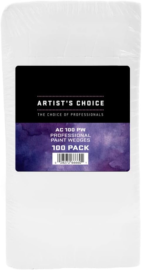 Artist's Choice Paint Sponge Wedges, for Art & Home Projects, Face Painting, Halloween and Pumpkins, Easy Texture Application & Even Coverage, Angled Foam Painting Tool, Latex Free, Pack of 100