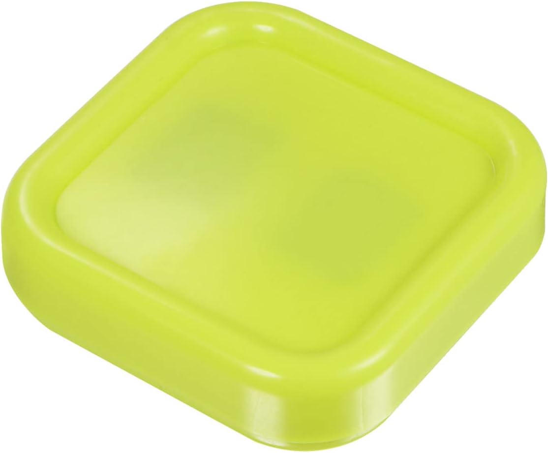 HARFINGTON Magnetic Pin Cushion Square Plastic Magnetic Sewing Pin Holder Storage Case Needle Cushion Tool for Sewing DIY Projects, Yellow-Green