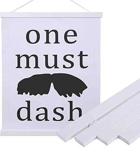 Artmag Magnetic Poster Hanger Frame, 37x45 37x40 37x25 Light Wood Wooden Magnet Canvas Artwork Print Poster Hangers Frames Hanging Kit (White, 37")