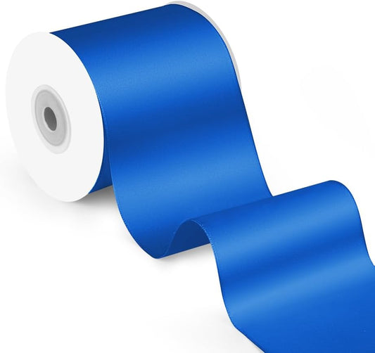 3" x 25 Yards Satin Ribbon, Royal Blue Silk Ribbon Ideal for Gift Wrapping, Floral Bouquets, Crafts, Wedding Party Decorations, Christmas and Sewing Projects