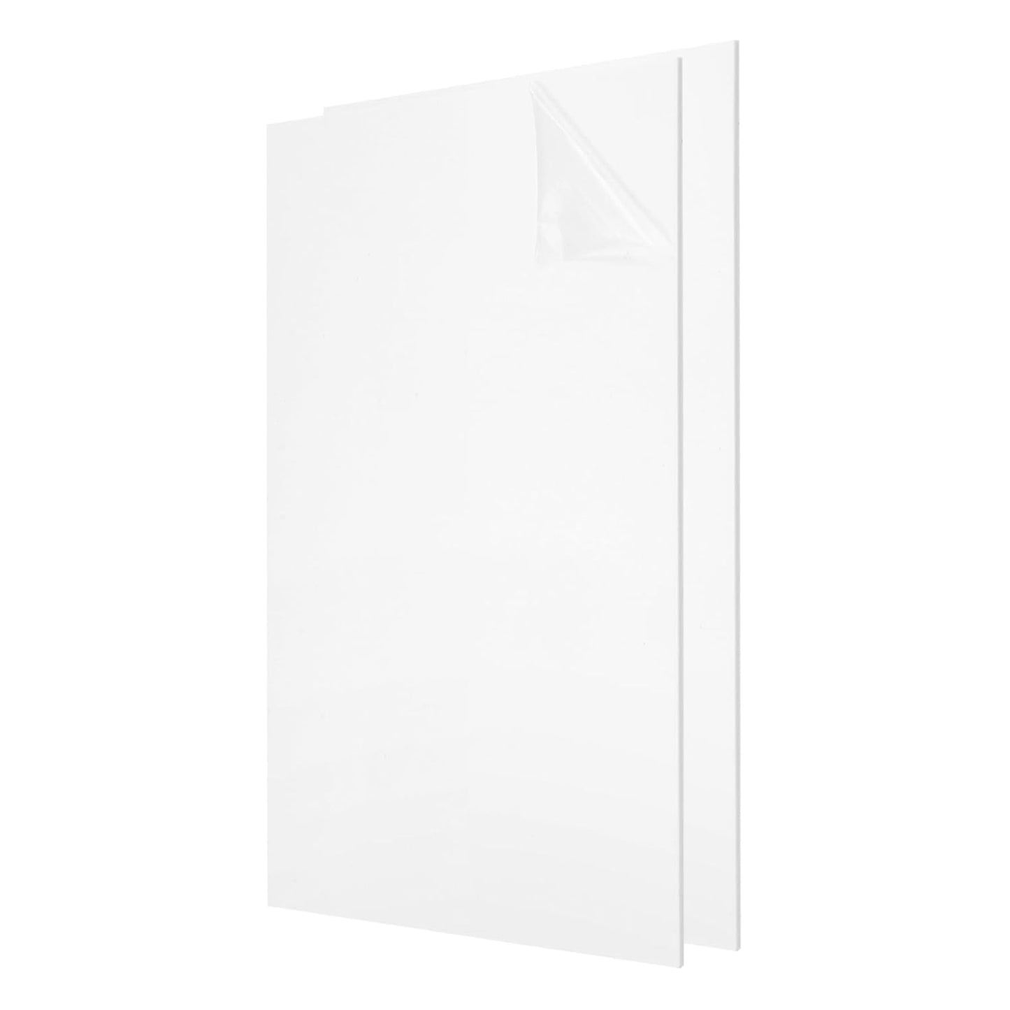 uxcell 2Pcs Acrylic Sheets 12x8 Inch Acrylic Panel 1/8 Inch-3mm Plastic Board for Picture Frames Sign Holders DIY Display Projects Craft, White