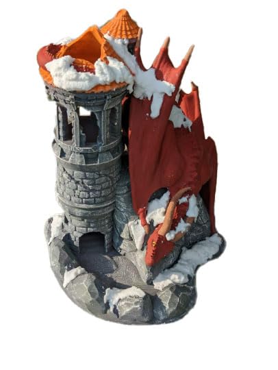 Dragon 3D Printed Dice Tower - Mythic Roll Collection - Unchained Games - Ascend to New Heights with your Rolls! (06.) Neon Green)