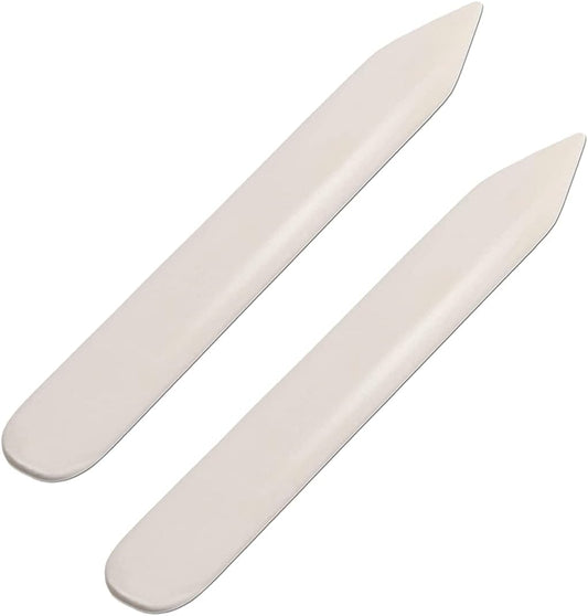 WUTA Bone Folder Genuine 2Pcs Cattle Bone Paper Creaser Scrapbooking Tool for DIY Handmade Burnishing Bookbinding Cards and Paper Crafts