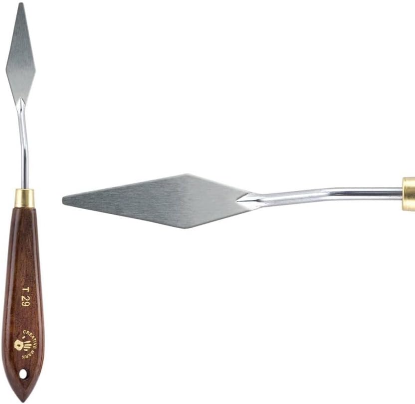 Creative Mark Stainless Steel Palette Knife Painting Tools - Paint Palette with Wooden Handle - Variety of Shapes and Sizes - 29T, 2-1/8 in