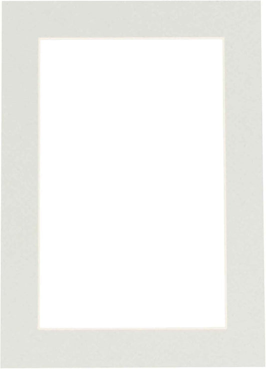 8.5x11 Mat Bevel Cut for 7x9 Photos - Acid Free Grey Precut Matboard with Backing Board and Crystal Clear, Self Seal Photo Mat Bag - for Pictures, Photos, Framing - 4-ply Thickness