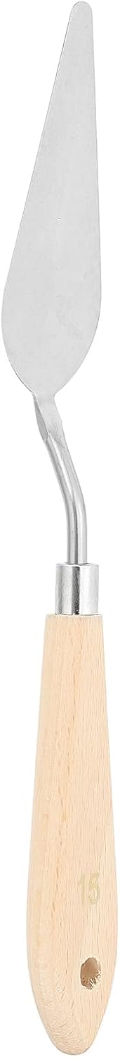 PATIKIL Art Spatula, No.15 27mm Stainless Steel Flexible Palette Knife Painting Knife Painting Spatula Oil Painting Mixing Scraper with Wood Handle for Canvas Acrylic Painting, Brown