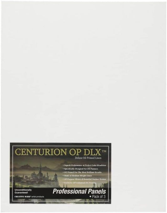 Centurion Deluxe Professional Oil Primed Linen Canvas Panels - 22x28-3 Pack of Linen Canvases for Painting, Artwork and More