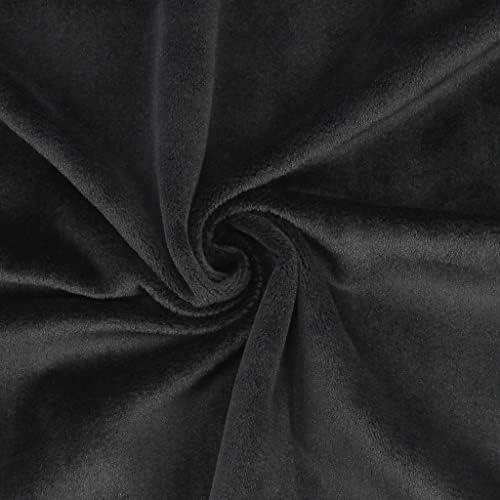 kullaloo Plush Fabric | 2 Yard Solid Black Minky Fabric for Sewing | Super Soft Cuddle Material | for Quilt Backing, Throw Blankets, Pillows, Dog Bed, Stuffed Animals, Costumes, Apparel & More