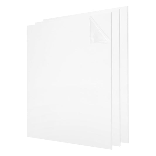uxcell 3Pcs Acrylic Sheets 12x12 Inch Acrylic Panel 1/8 Inch-3mm Plastic Board for Picture Frames Sign Holders DIY Display Projects Craft, White