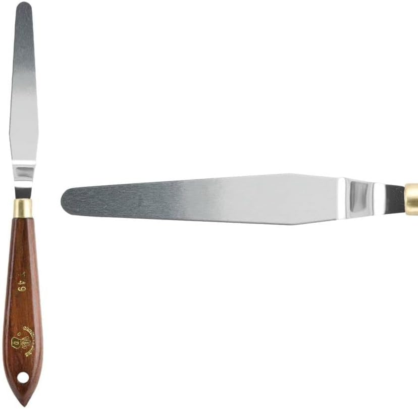 Creative Mark Stainless Steel Palette Knife Painting Tools - Paint Palette with Wooden Handle - Variety of Shapes and Sizes - 49T, 4-1/4 in