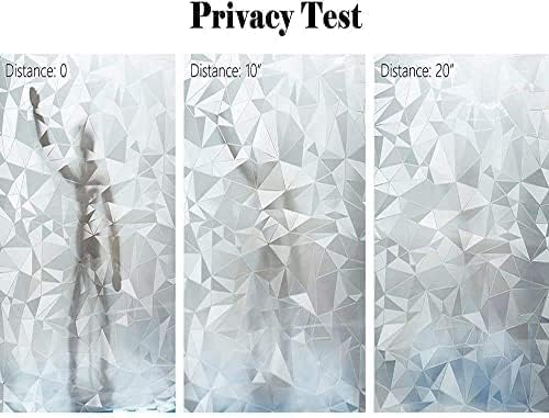 Niviy 3D No Glue Static Cling Window Films Privacy Cut Glass Window Sticker for Bathroom Office Kitchen Window Decor 41.2"x 314.9"