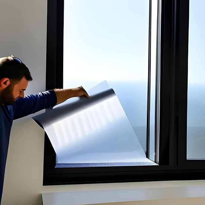 Rockrose Professional Blackout Home Window Tint Film - Sun Blocking Privacy Cover for Home Offices - Room Darkening Sun Light Blocker - 24 in x 25FT - Total Blackout