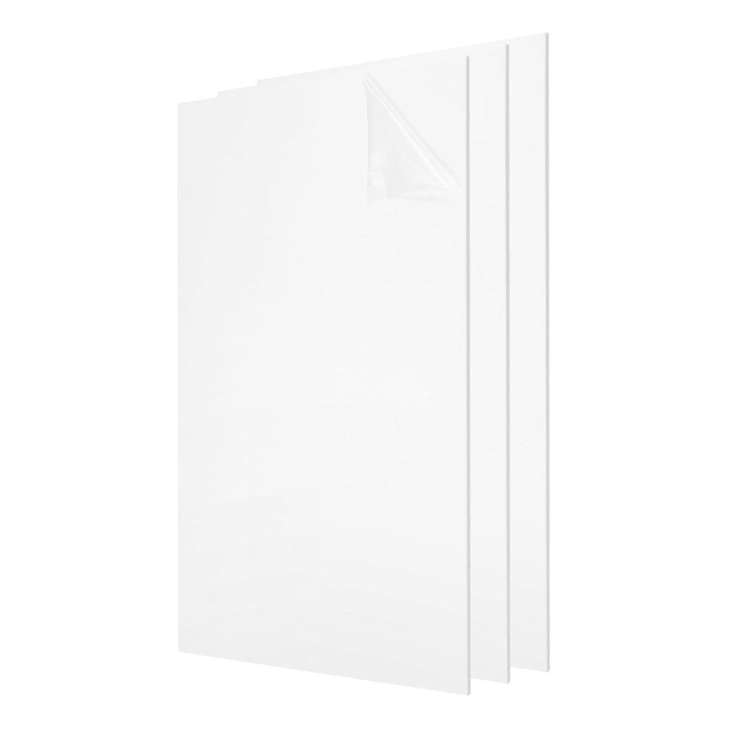 uxcell 3Pcs Acrylic Sheets 12x8 Inch Acrylic Panel 1/8 Inch-3mm Plastic Board for Picture Frames Sign Holders DIY Display Projects Craft, White