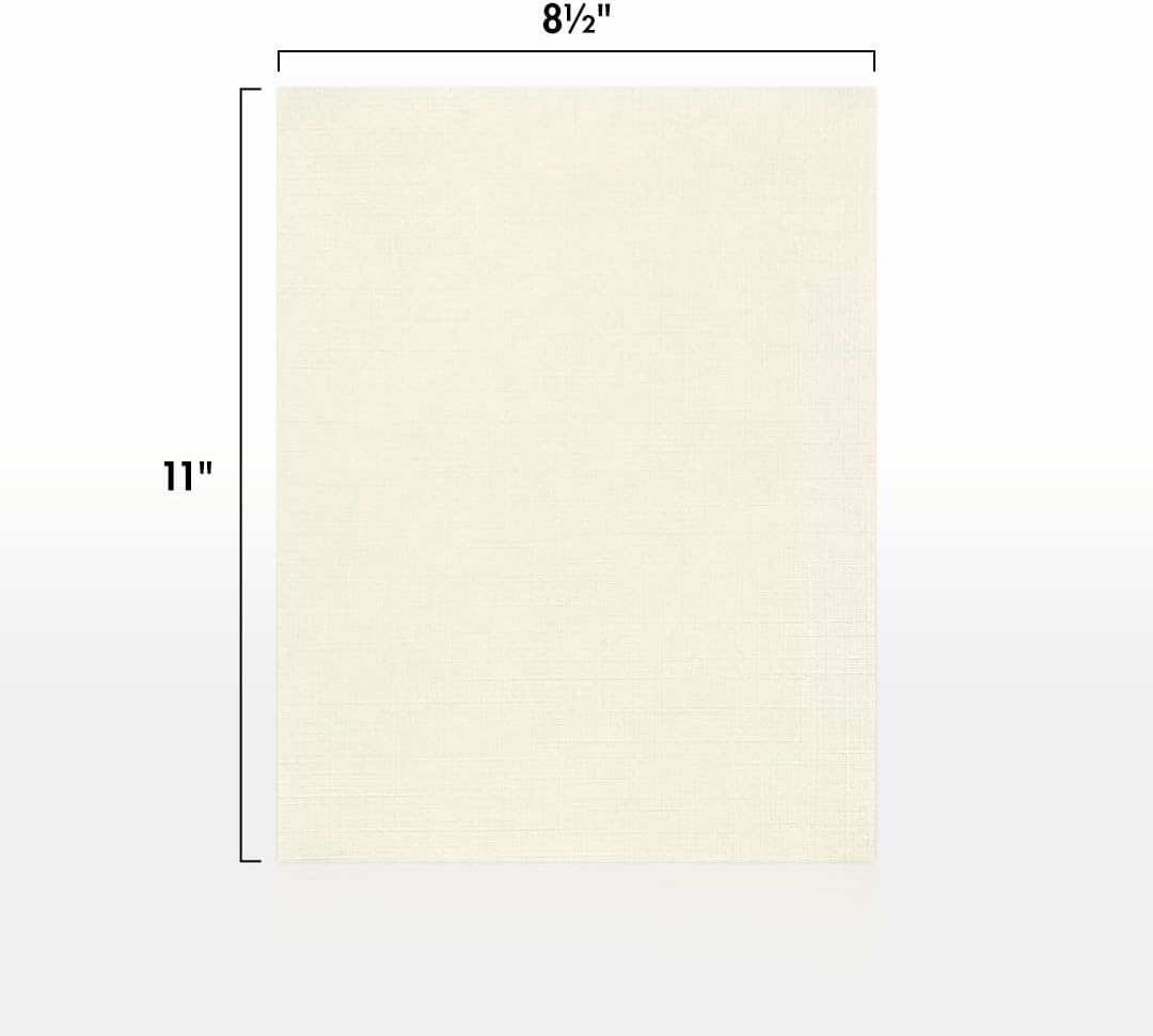 LUXPaper 8.5" x 11" Paper | Letter Size | Natural Linen | 32lb Paper Weight (80lb. Text) | 50 Qty
