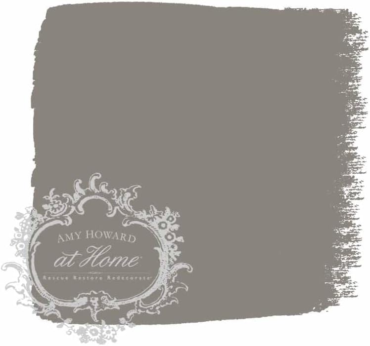 AMY HOWARD AT HOME Chalk-Based One Step Paint for Furniture, Cabinetry, Decor, Finish, and More | No Stripping, Sanding, or Priming | Dark Base | 32 Ounce | Amour Gray