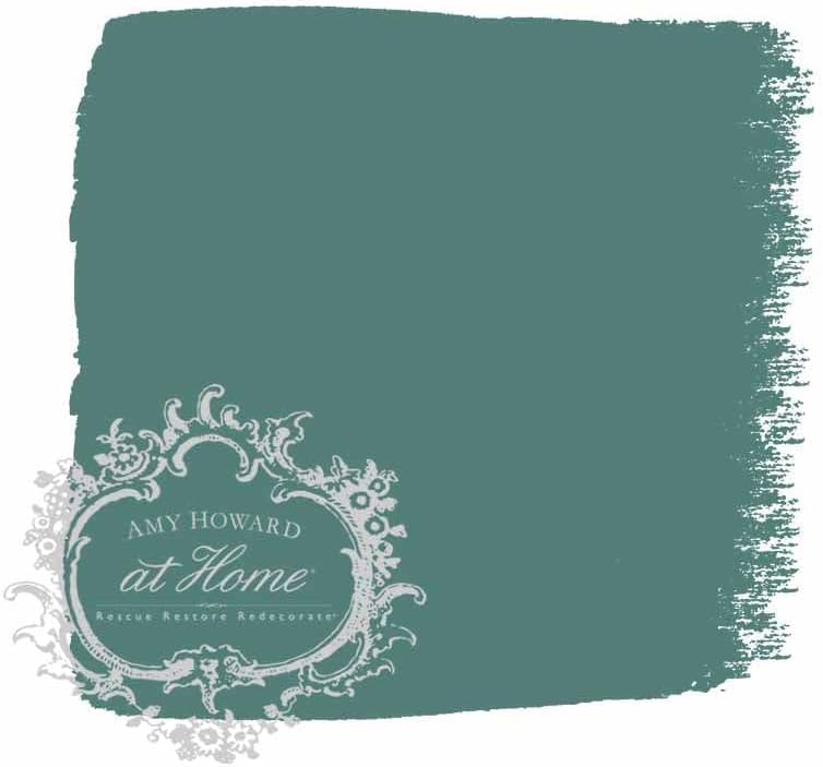 AMY HOWARD AT HOME Chalk-Based One Step Paint for Furniture, Cabinetry, Decor, Finish, and More | No Stripping, Sanding, or Priming | Dark Base | 16 Ounce | Peacock Arbre