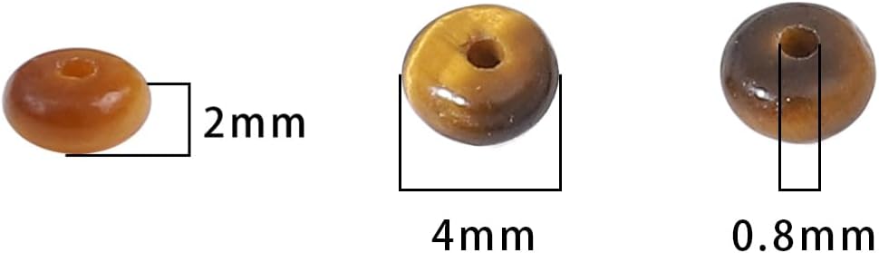 Natural Yellow Tiger Eye Disk Stone Beads 4x2mm 160pcs Rondelle Loose Semi Gemstone Beads for Jewelry Making Design