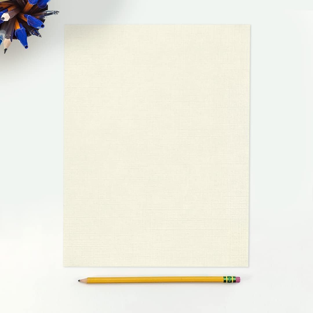 LUXPaper 8.5" x 11" Paper | Letter Size | Natural Linen | 32lb Paper Weight (80lb. Text) | 50 Qty