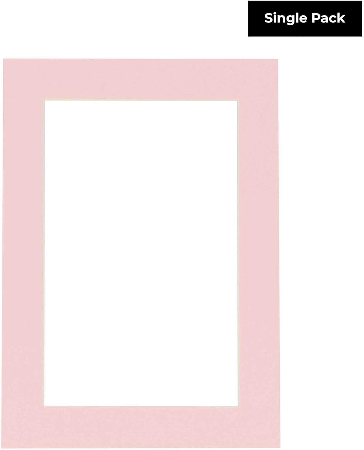 8.5x11 Mat Bevel Cut for 7x9 Photos - Acid Free Soft Pink Precut Matboard with Backing Board and Crystal Clear, Self Seal Photo Mat Bag - for Pictures, Photos, Framing - 4-ply Thickness