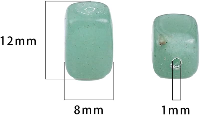 Natural Green Aventurine Cuboid Stone Loose Semi Gemstone Beads for Jewelry Making 8mmx12mm 38cm/Strand