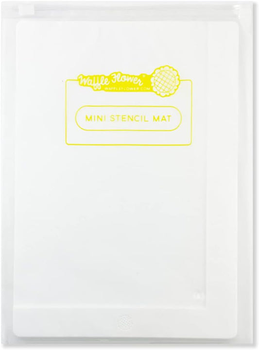 Waffle Flower 6x9 Media Mat - Matte White Silicone Craft Mat w/Bag for Ink Blending. Non-Slip, Waterproof, Heat-Resistant, Non-Stick and Non-Reflective. 6 x 9 inch Open Edge for Bigger Media Sizes.