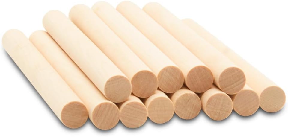 Dowel Rods Wood Sticks Wooden Dowel Rods - 1/2 x 6 Inch Unfinished Hardwood Sticks - for Crafts and DIYers - 50 Pieces by Woodpeckers