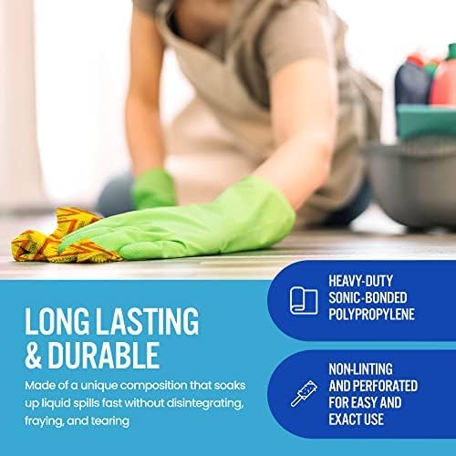 CTRL+Z Absorbent Pads - 15"x18" High Visibility Caution Spill Mat - Super Absorbent Fast Cleanup for Industrial Use - 10 Pack