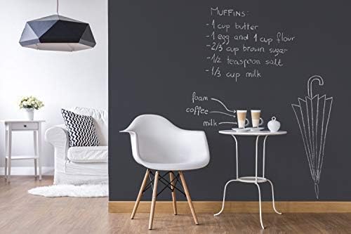 Chalkboard Blackboard Paint - Brush on Wood, Metal, Glass, Wall, Plaster Boards Sign, Frame or Any Surface. Use with Chalk Pen Wet Erase, Non-Toxic - Matte Finish [Grey] - (8.5oz Cover 32 sf)