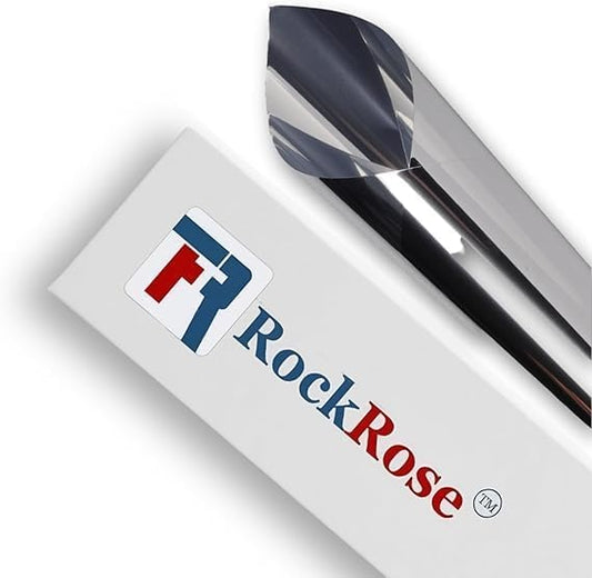Rockrose Professional Window Tint for Home – One Way Privacy Window Film for Home Offices Heat Blocker Reflective Adhesive Mirror Tint with 99% UV Block – Silver 60in x 100FT
