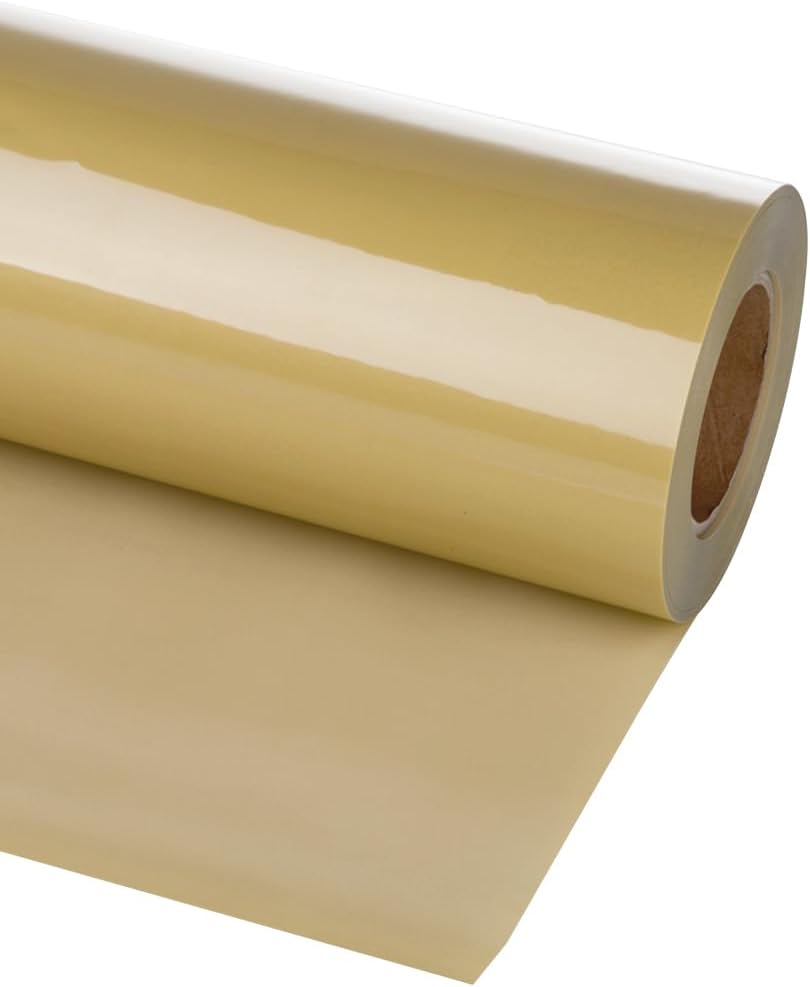guangyintong Heat Transfer Vinyl Soil Golden HTV Rolls, 12" x 12ft Soil Golden Iron on Vinyl for T-Shirts, Matte Surface HTV Vinyl for All Cutter Machine Easy to Cut & Weed for Heat Vinyl DIY Design