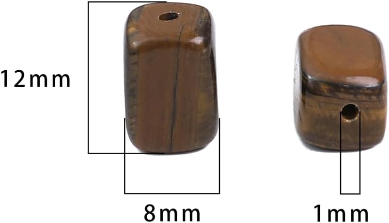 Natural Yellow Tiger Eye Cuboid Stone Loose Semi Gemstone Beads for Jewelry Making 8mmx12mm 38cm/Strand