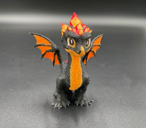 A to Z 3d Printing Create-A-Mon FIRE Premium Paint Kit, Pyryu Monster Model Set, 3 Character Models, 24 Acrylic Paints, 4 Brushes, Arts & Crafts Activity for Family Fun