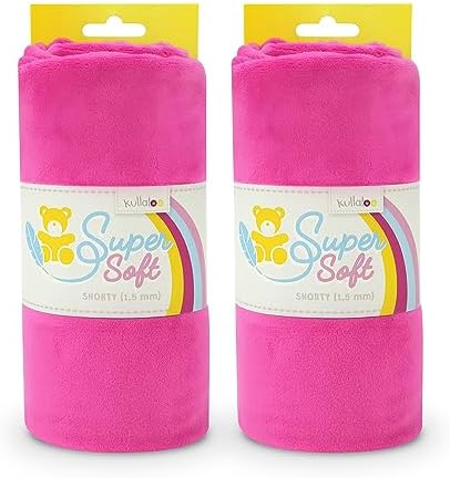 kullaloo Plush Fabric | Solid Fuchsia Minky Fabric for Sewing (Pack of 2) | Super Soft Cuddle Material | 39.5x29.5 | Plushies, Baby Blankets, Pillows, Dog Beds, Cat Beds, Baby Accessories, Apparel