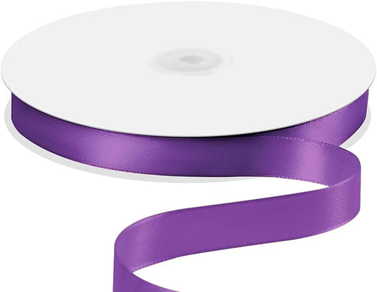 5/8" x 100 Yards Satin Ribbon - Purple Silk Ribbon with Spool - Ideal for Gift Wrapping, Floral Bouquets, Crafts, Wedding Party Decorations, Christmas and Sewing Projects