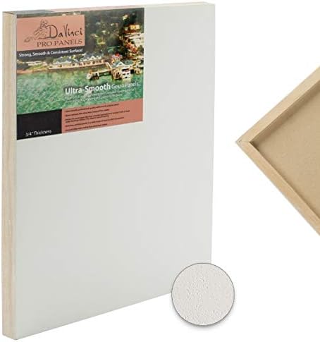 DaVinci Wood Panel Pro Ultra Smooth Gesso Panel 3/4'''' Deep 11x14'''' - 6 Pack