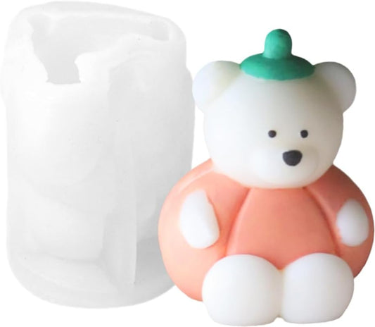 Halloween Pumpkin Cartoon Bear Silicone Candle Mold 3D Cute Resin Gypsum Ice Cube Baking Mold Bedroom Decor Birthday Party Gifts Wedding Souvenirs