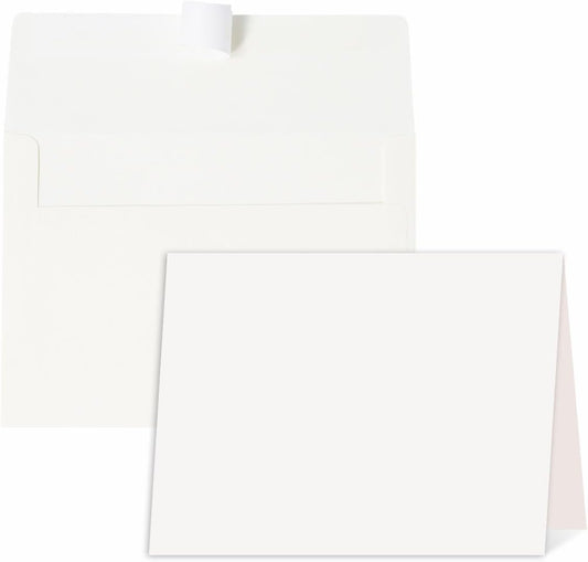 Blank Cards and Envelopes 5x7, 30 Pack Cream White Invitation Folded Cardstock with 30 Matching Self-Seal Cream A7 Envelopes, Thank You Blank Greeting Cards, for DIY, Print Custom, Wedding & Birthday