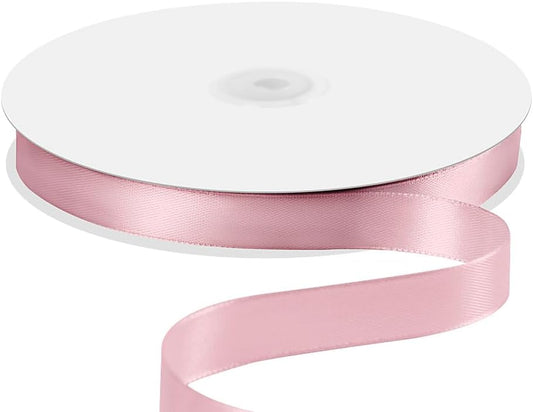 5/8" x 100 Yards Single Face Polyester Satin Ribbon - Light Pink Silk Ribbon with Spool - Ideal for Gift Wrapping, Floral Bouquets, Crafts, Wedding Party Decorations, Christmas and Sewing Projects