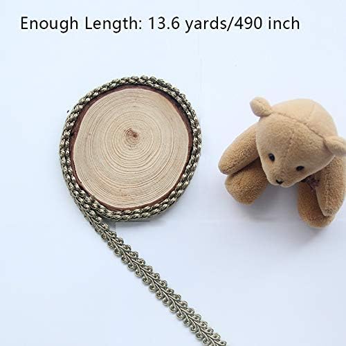 BEL AVENIR Braid Trim 1/2 inch 13.6 Yards French Gimp Basic Sewing Polyester DIY Crafts Costume Home Decorative (Taupe)