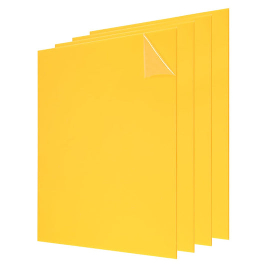 uxcell 4Pcs Acrylic Sheets 8x8 Inch Acrylic Panel 1/8 Inch-3mm Plastic Board for Picture Frames Sign Holders DIY Display Projects Craft, Yellow