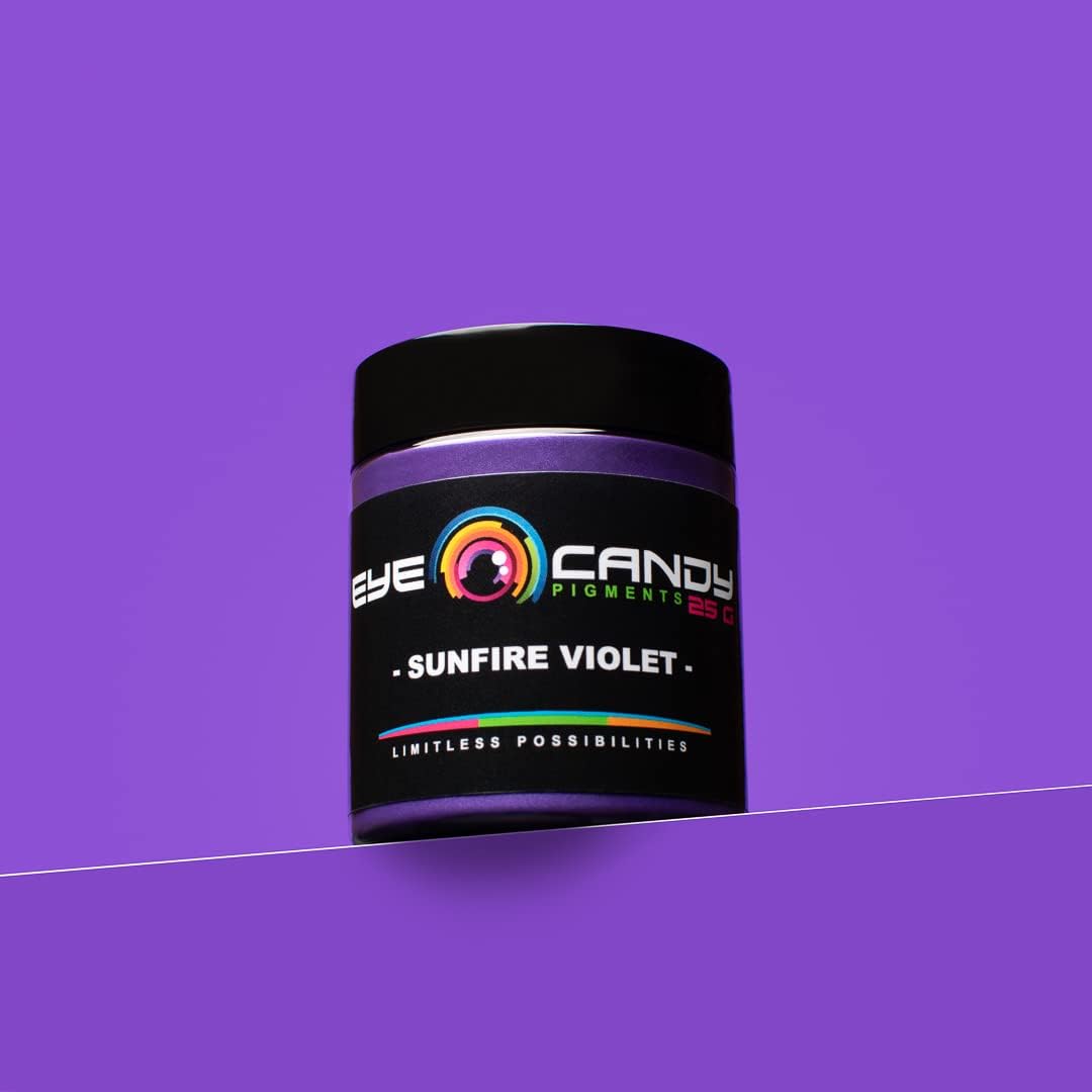 Eye Candy Pigments Premium Purple Mica Powder - Sunfire Violet (50gr) - for Epoxy, Resin, Soap, Paint, Woodworking, Acrylic Pouring, Bath Bombs, Fishing Lures - DIY Arts and Crafts Additive