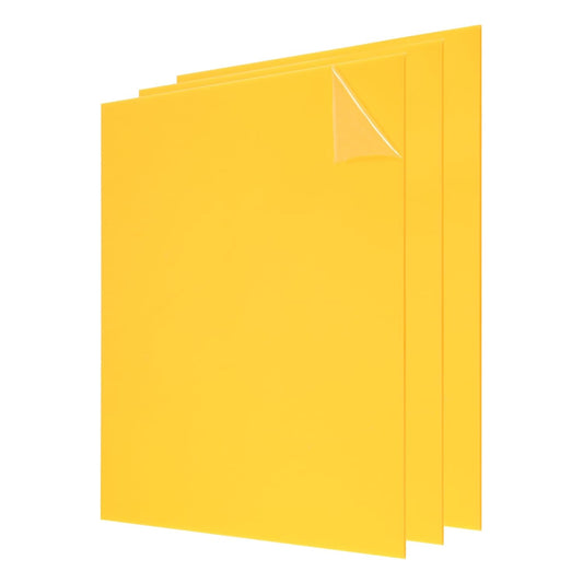 uxcell 3Pcs Acrylic Sheets 8x8 Inch Acrylic Panel 1/8 Inch-3mm Plastic Board for Picture Frames Sign Holders DIY Display Projects Craft, Yellow