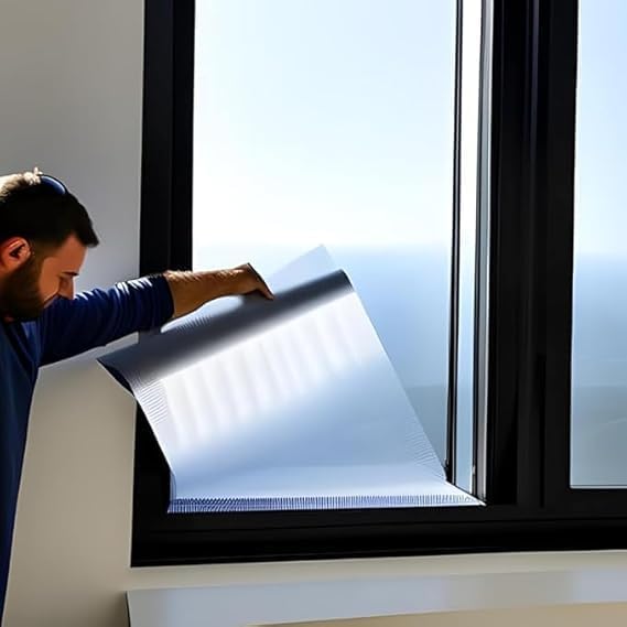 Rockrose Professional Window Tint for Home – One Way Privacy Window Film for Home Offices Heat Blocker Reflective Adhesive Mirror Tint with 99% UV Block – Bronze-Silver 48in x 100FT