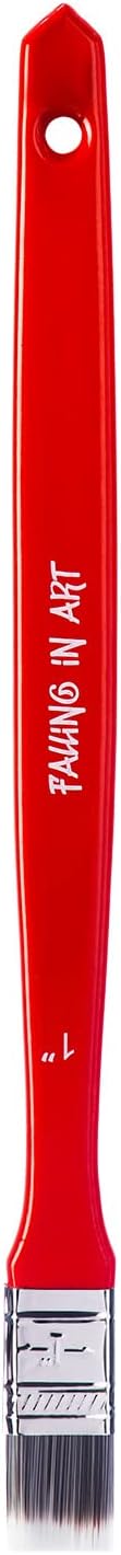 Falling in Art Flat Paddle Paint Brush with Long Handle, Large Scale Brush for Oil and Acrylic Paints, 1 Inch