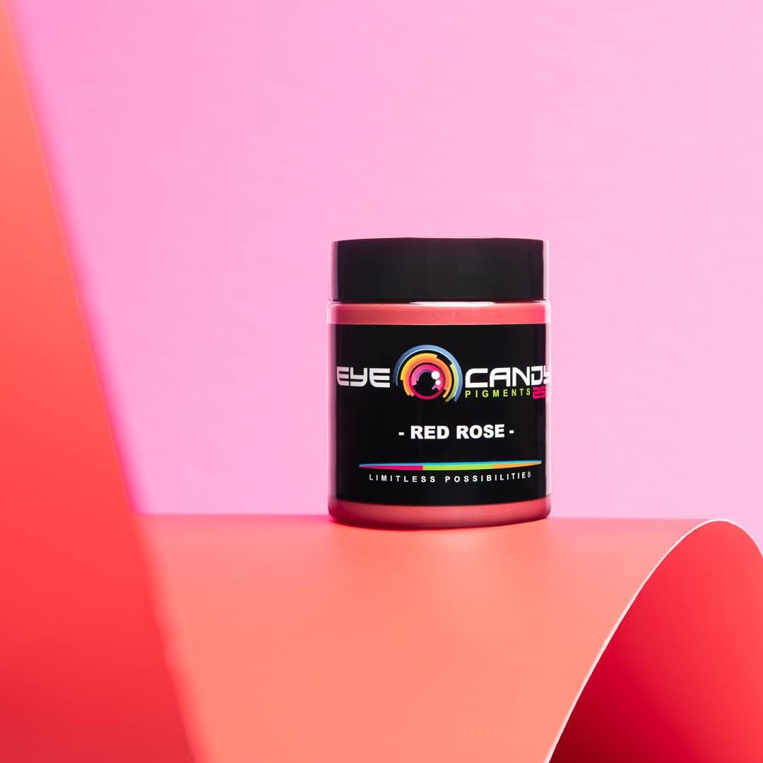 Eye Candy Pigments Premium Red Mica Powder - Red Rose (50gr) - for Epoxy, Resin, Soap, Paint, Woodworking, Acrylic Pouring, Bath Bombs, Fishing Lures - DIY Arts and Crafts Additive