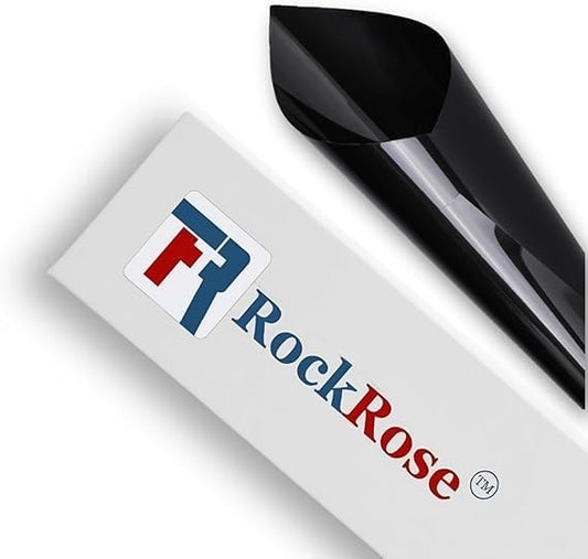 Rockrose Professional Blackout Home Window Tint Film - Sun Blocking Privacy Cover for Home Offices - Room Darkening Sun Light Blocker - 24 in X 100FT - Total Blackout