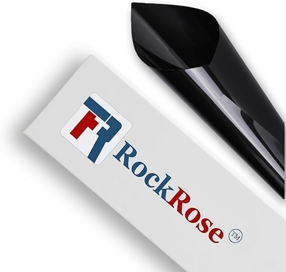Rockrose Professional Blackout Window Tint for Home – Sun Blocking Privacy Film for Home Offices Room Darkening Heat Blocker with 99% UV Protection – Total Blackout 12in x 100FT